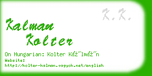 kalman kolter business card